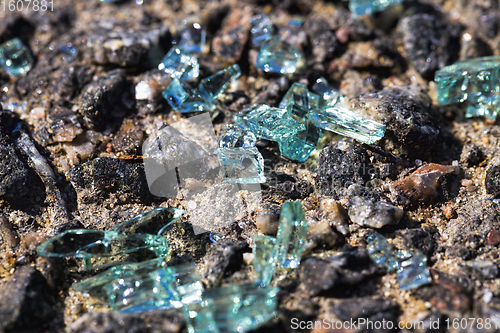 Image of small pieces of car glass