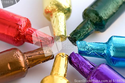 Image of Colorful chocolate bottles