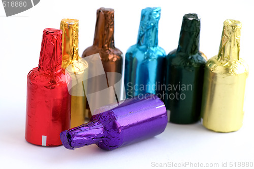 Image of Colorful chocolate bottles