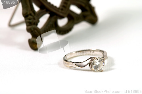 Image of Crystal ring isolated over white