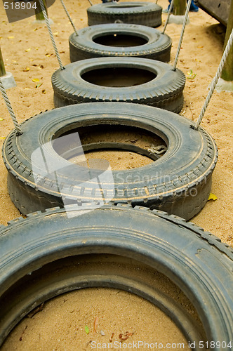 Image of Line of tyres