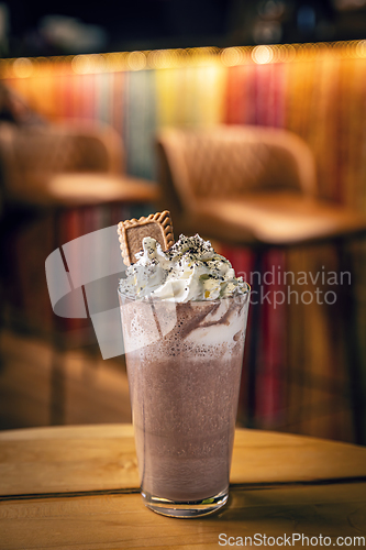 Image of Chocolate drink with whipped cream