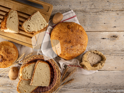 Image of Top view of fresh bread