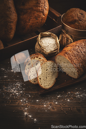 Image of Artisanal sliced bread loaves