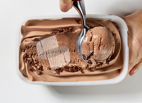 Image of box of chocolate ice cream