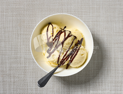 Image of bowl of vanilla ice cream 