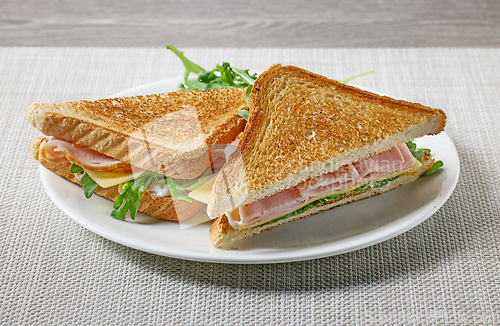 Image of ham and cheese toast
