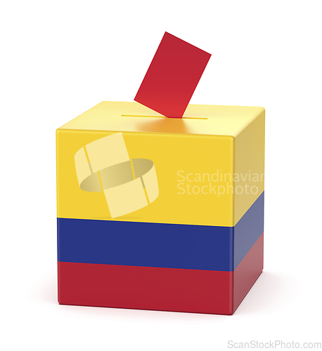 Image of Ballot box with the flag of Colombia