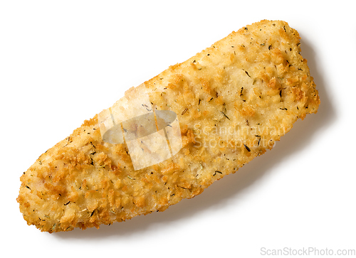 Image of fried breaded fish fillet