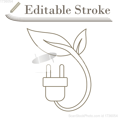 Image of Electric Plug With Leaves Icon