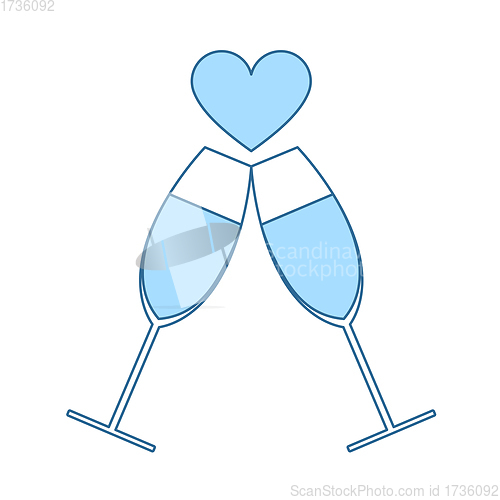 Image of Champagne Glass With Heart Icon