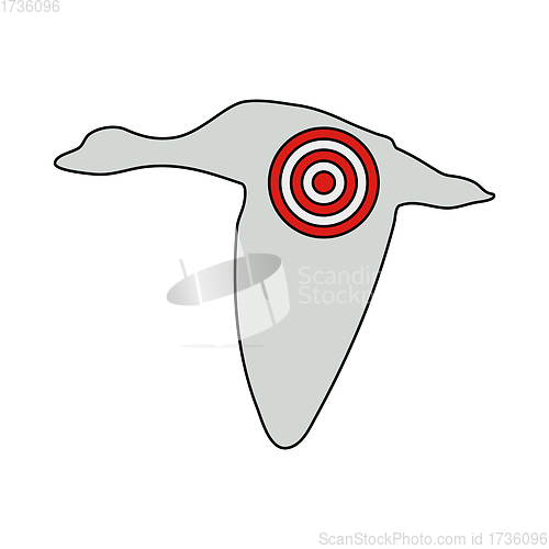 Image of Icon Of Flying Duck Silhouette With Target