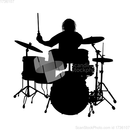 Image of Rock Drummer Silhouette