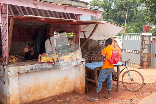 Image of Zebu meat from a street butchery in Mandoto, Madagascar.