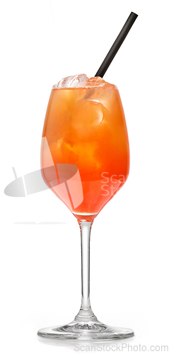 Image of glass of aperol spritz cocktail