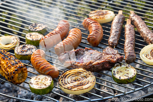 Image of various grilled meat and vegetables