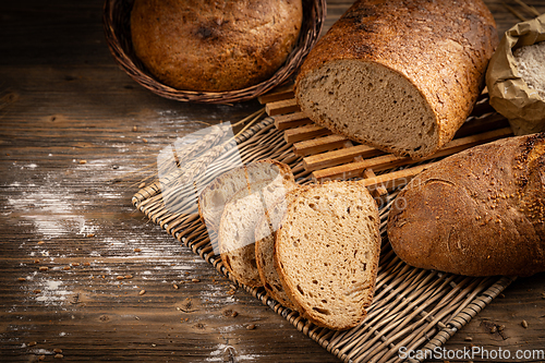 Image of Concept of traditional sourdough bread