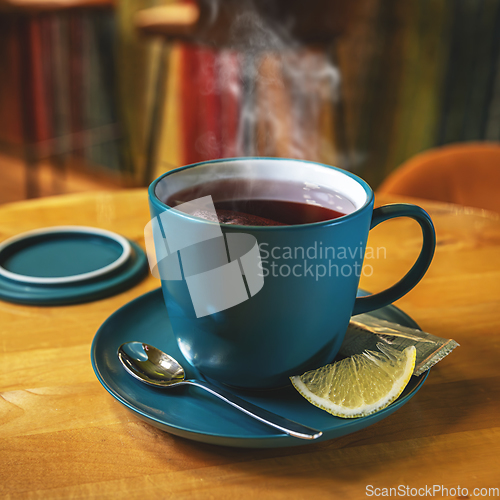 Image of Blue cup of tea