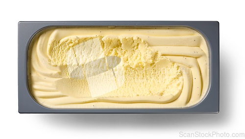 Image of box of vanilla ice cream