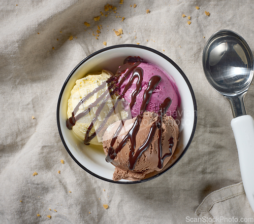 Image of bowl of assorted ice cream