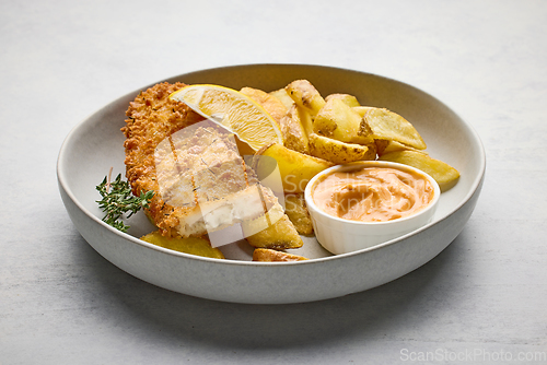 Image of bowl of fish and chips