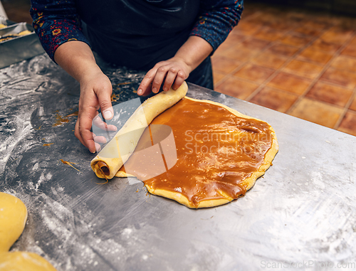 Image of Making sweet homemade salted caramel babka