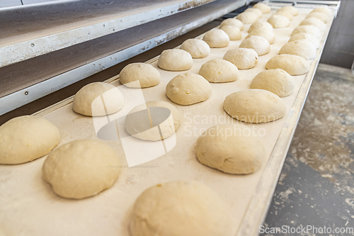 Image of Ball dough on the production line