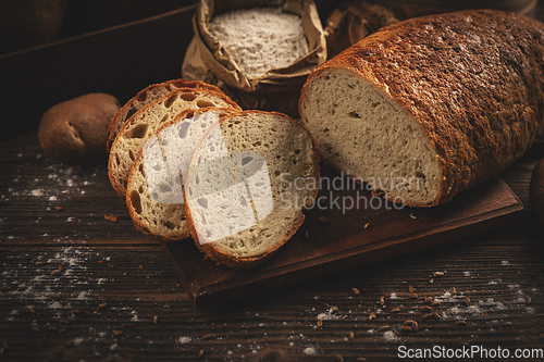 Image of Bread, traditional sourdough loaf bread