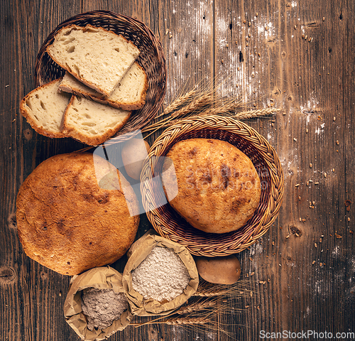 Image of Concept of traditional sourdough bread