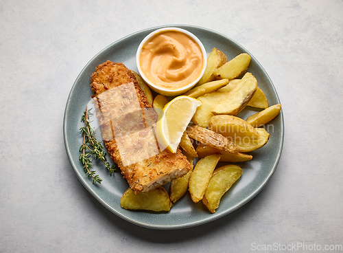 Image of plate of fish and chips