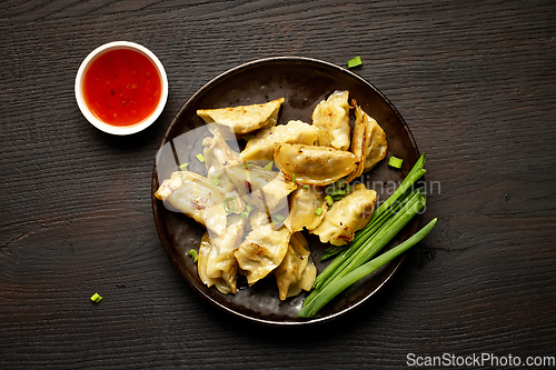 Image of plate of asian dumplings