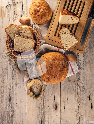 Image of Concept of traditional sourdough bread