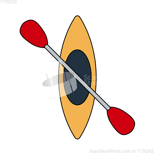 Image of Icon Of Kayak And Paddle