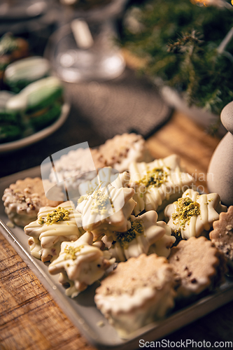 Image of Glazed linzer Christmas cookies