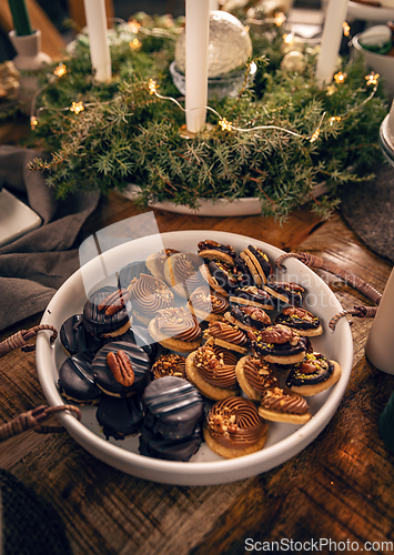 Image of Christmas holiday chocolate mini desserts.