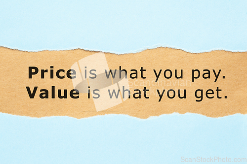 Image of Price Is What You Pay Value Is What You Get