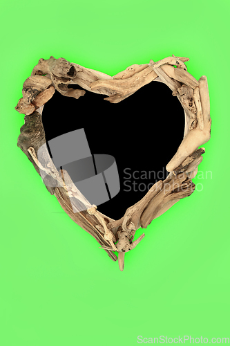 Image of Driftwood Heart Shape Wreath Abstract  