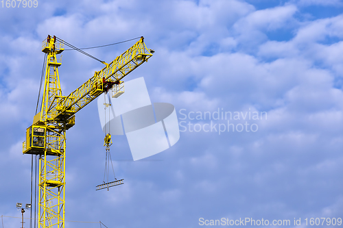 Image of one construction metal crane