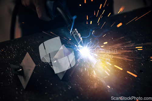 Image of Sparks in metalworking.