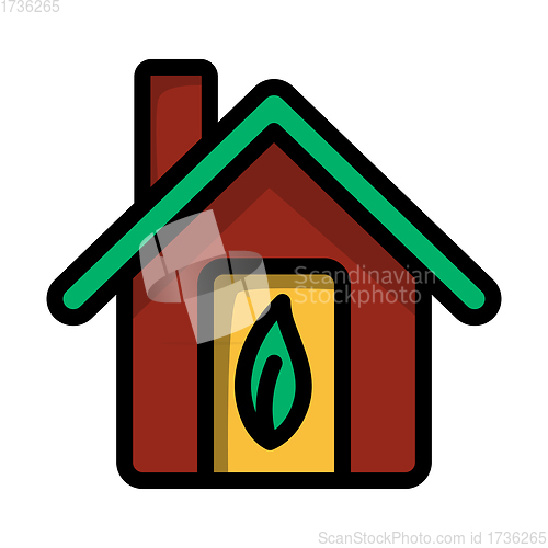 Image of Ecological Home With Leaf Icon