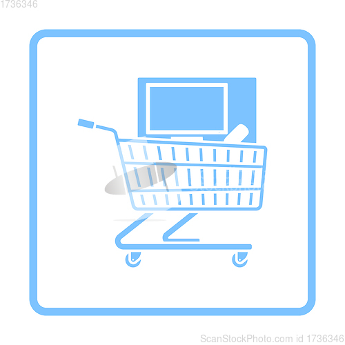 Image of Shopping Cart With PC Icon