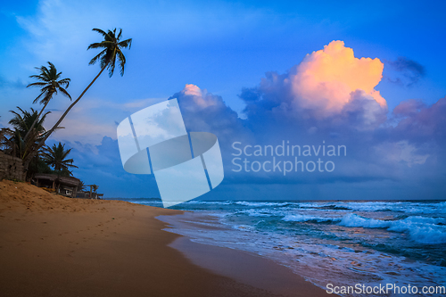 Image of Sunset on tropical beach