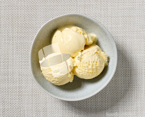 Image of bowl of vanilla ice cream
