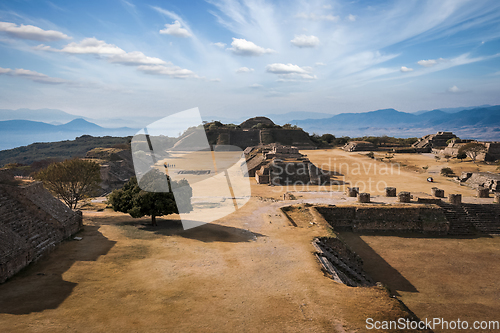 Image of Ancient ruins on plateau Monte Alban in Mexico