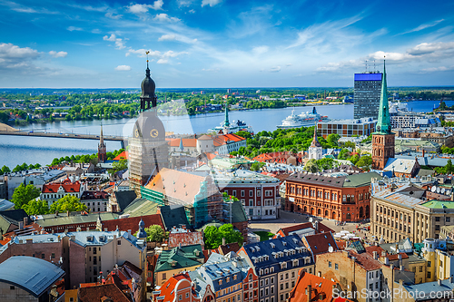 Image of View of Riga center from St. Peter's Church, Riga, Latvia