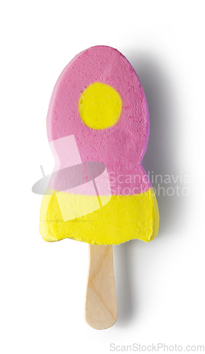 Image of pink and yellow popsicle ice cream