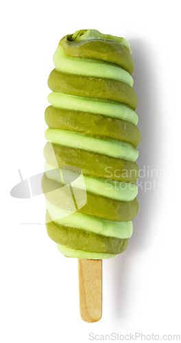 Image of apple, cherry and vanilla ice cream popsicle