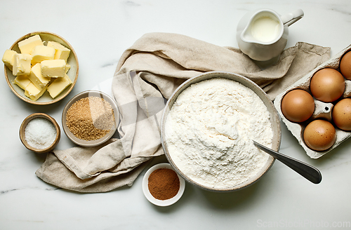 Image of various baking ingredients