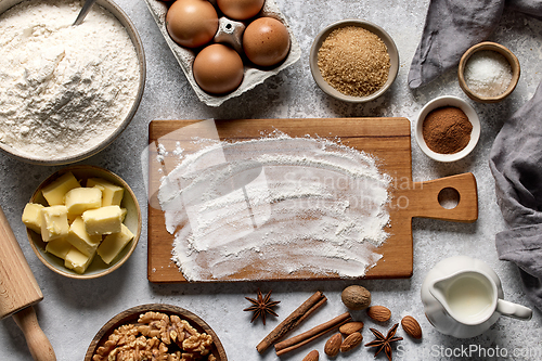 Image of various baking ingredients