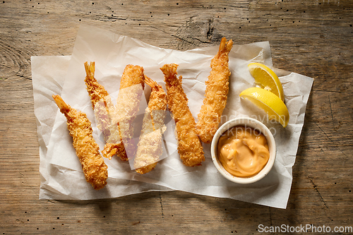 Image of breaded Torpedo shrimps